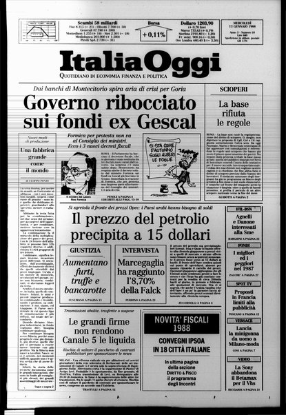 Italia oggi : quotidiano di economia finanza e politica